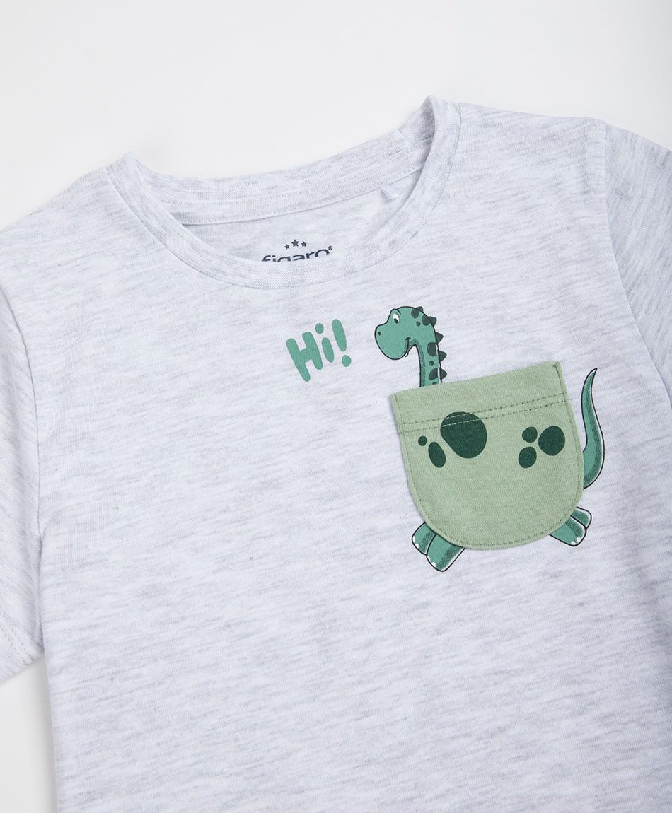 Remera beb&eacute; bolsillo dinosaurio
