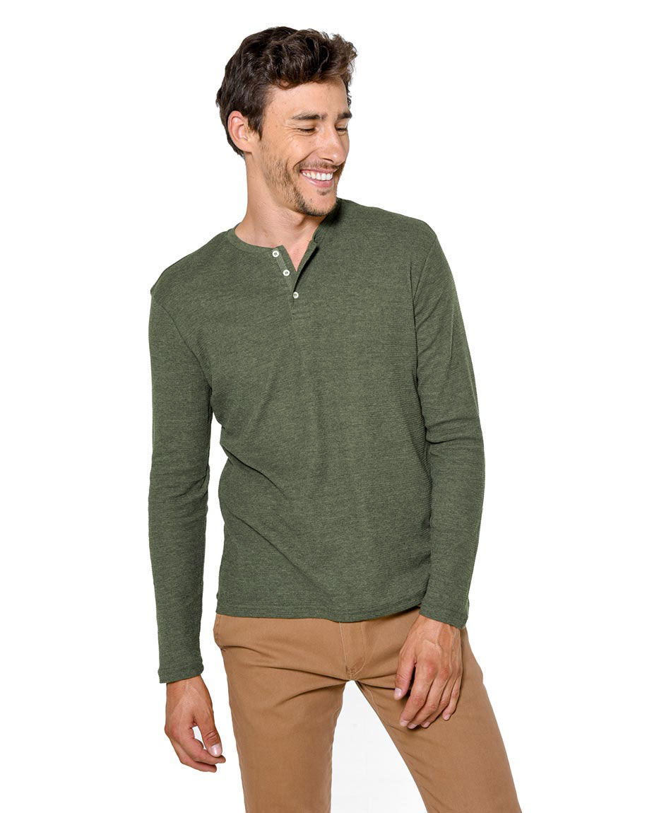 Polera waffle botones