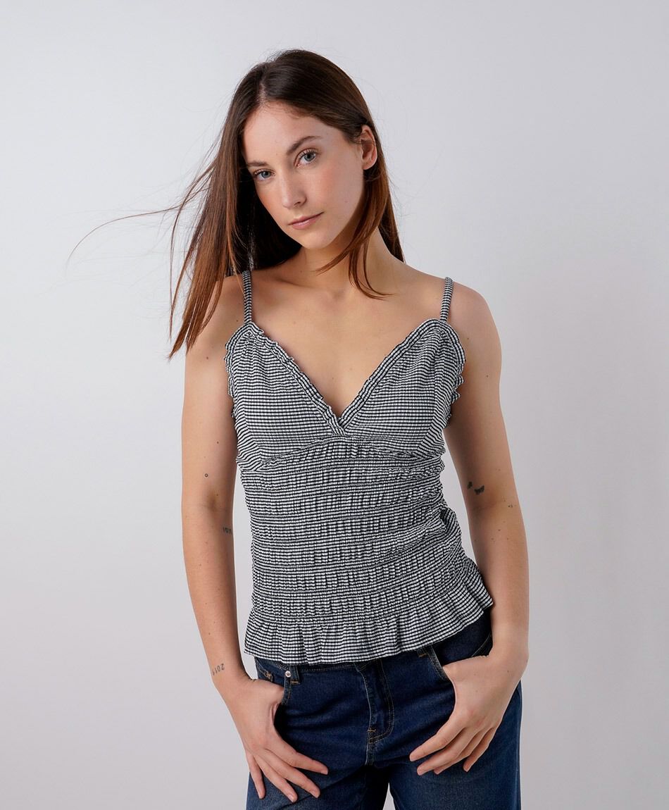 Top mujer vichy