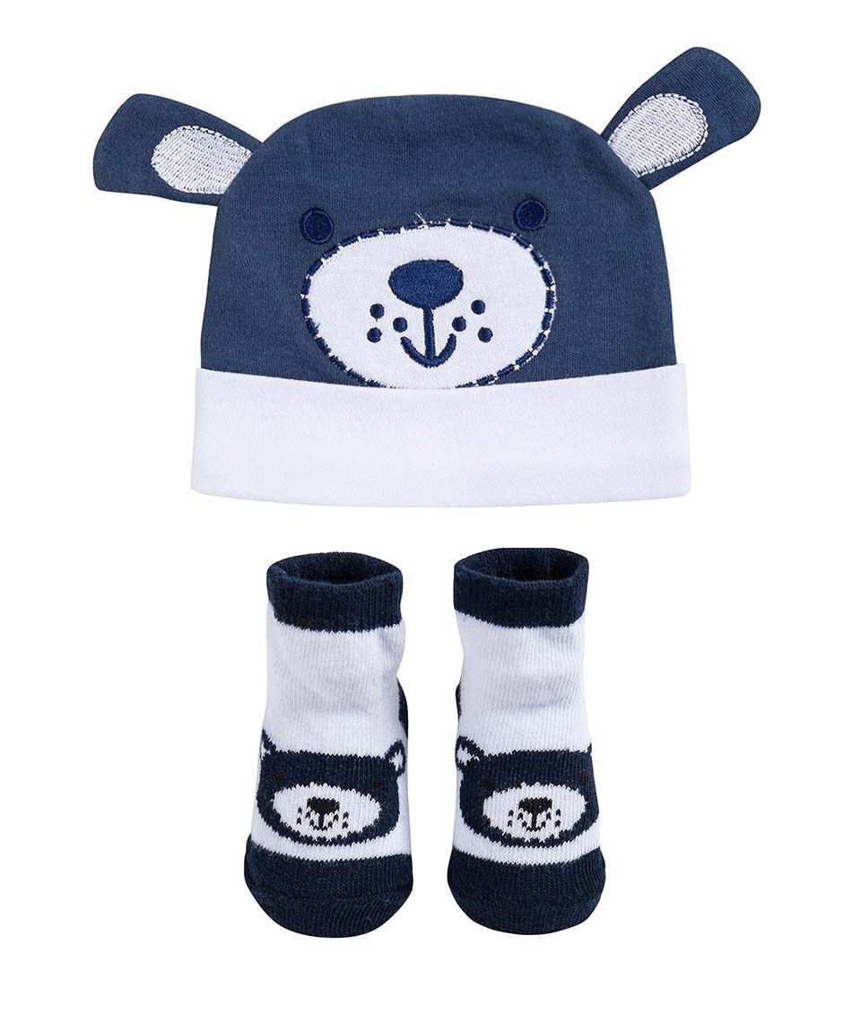 Set gorra  + medias beb&eacute; osito