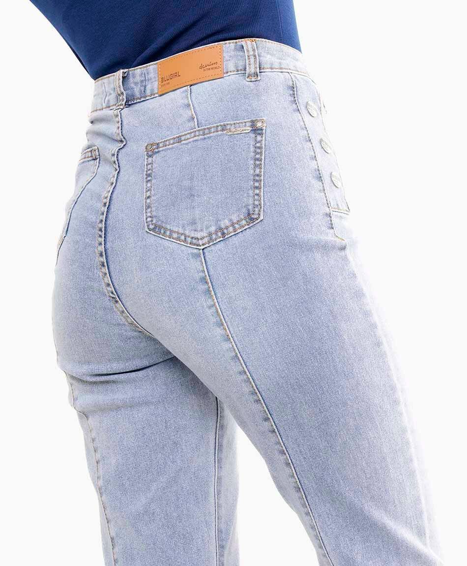 Jeans mujer palazzo bota blue