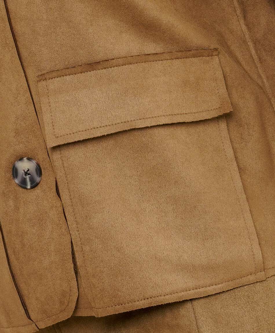 Campera mujer suede triple bot&oacute;n