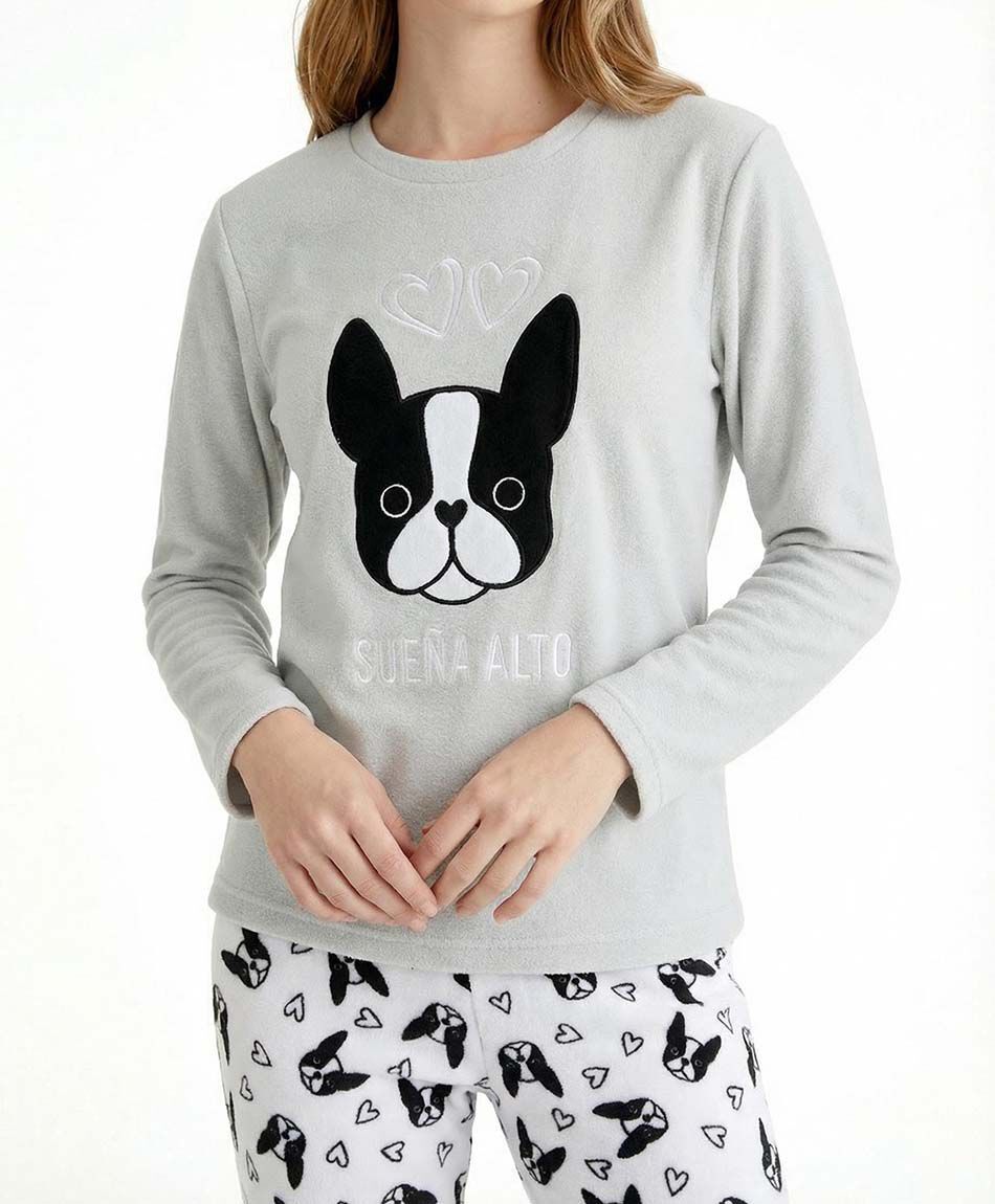 Pack pijama + calcetines mujer polar perrito
