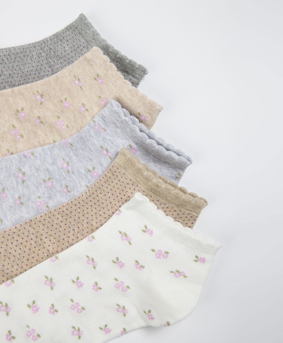 Pack 5 medias mujer cortos flores