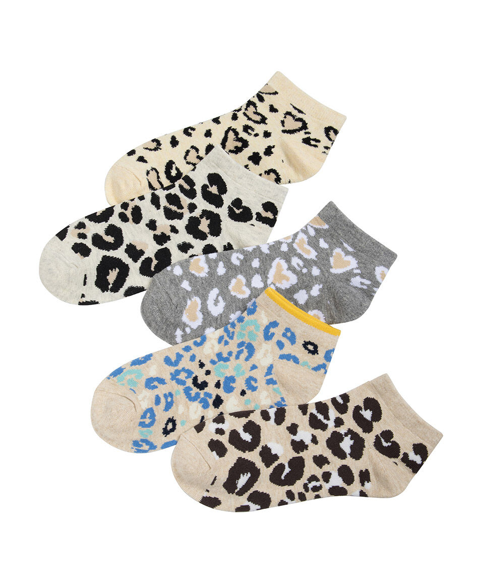Pack 5 medias mujer animal print