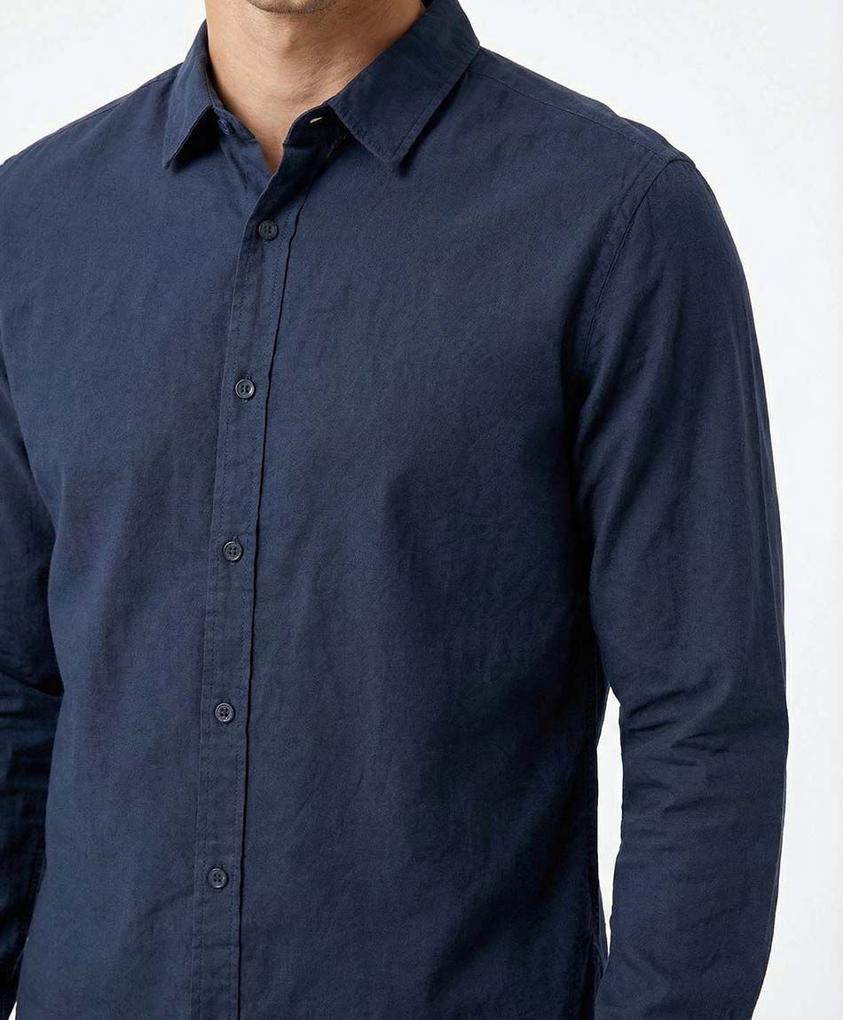 Camisa hombre lisa azul