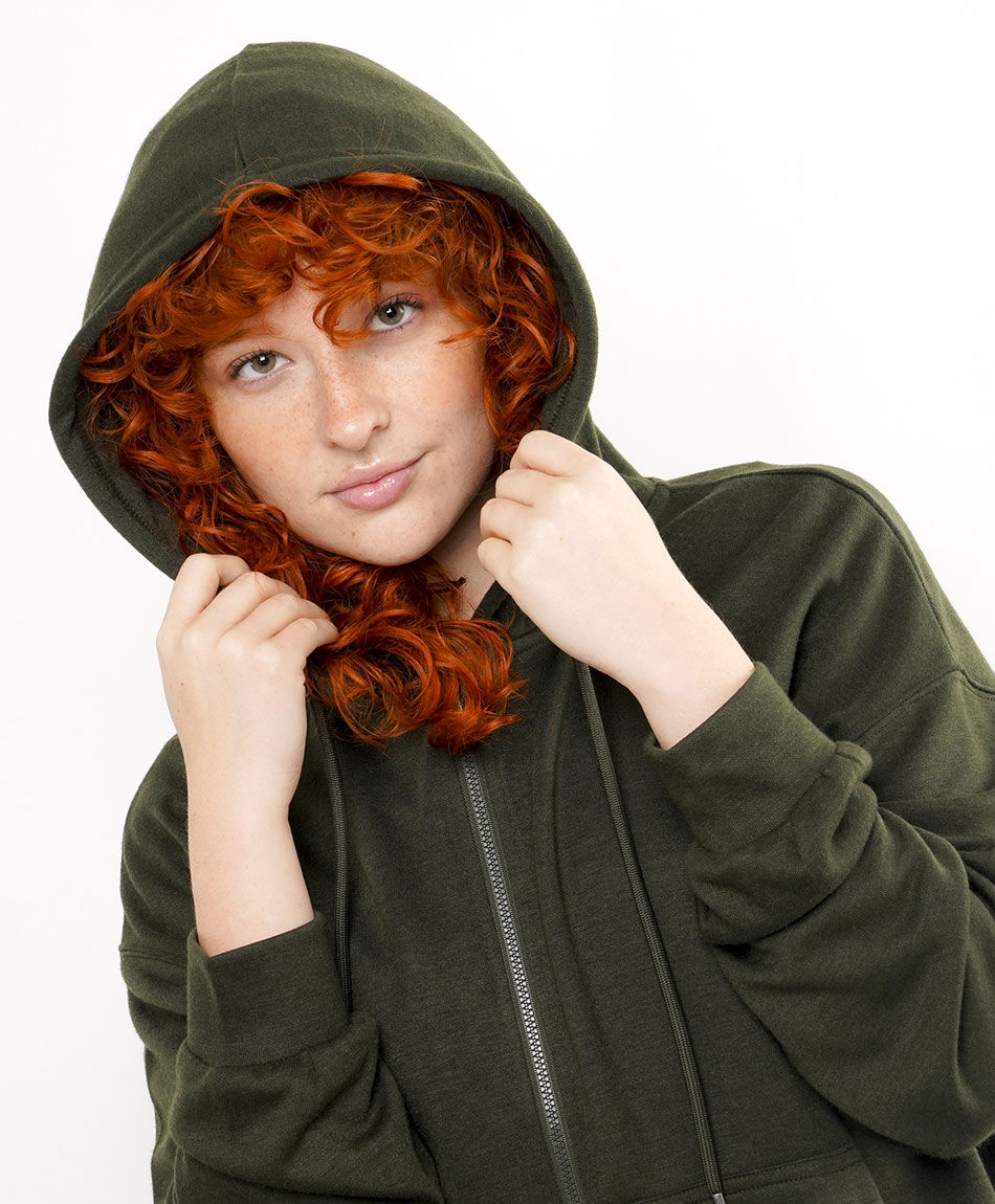 Buzo mujer con cierre green