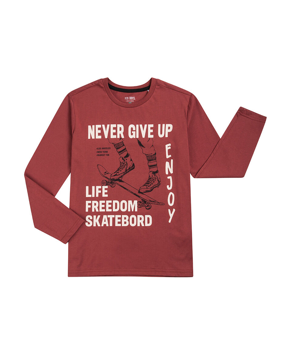 Remera ni&ntilde;o never give up