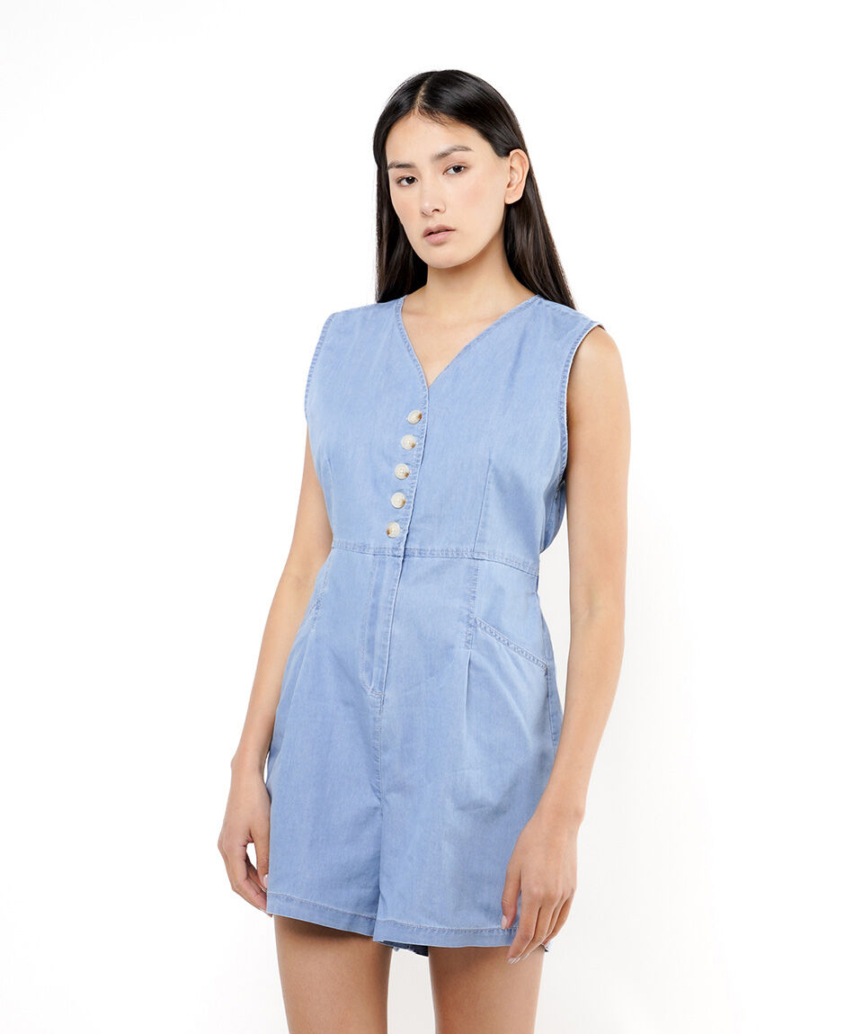 Enterito mujer tencel bolsillos