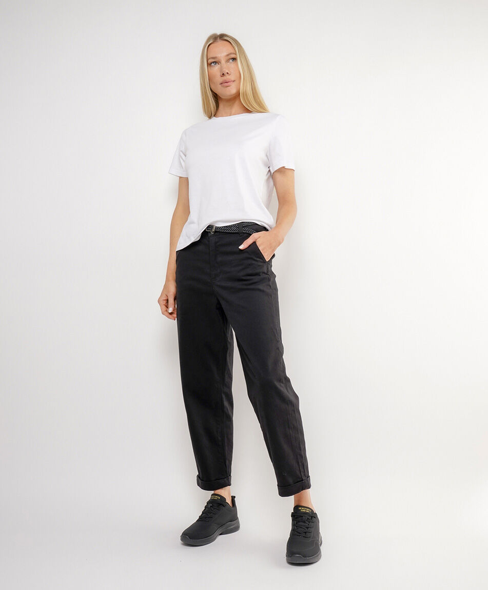 Jeans mujer twill cintur&oacute;n