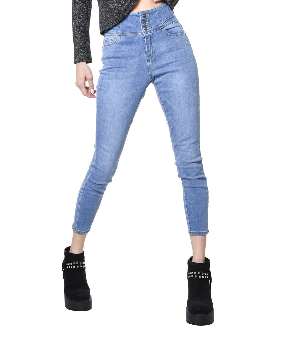 Jeans tiro alto pretina