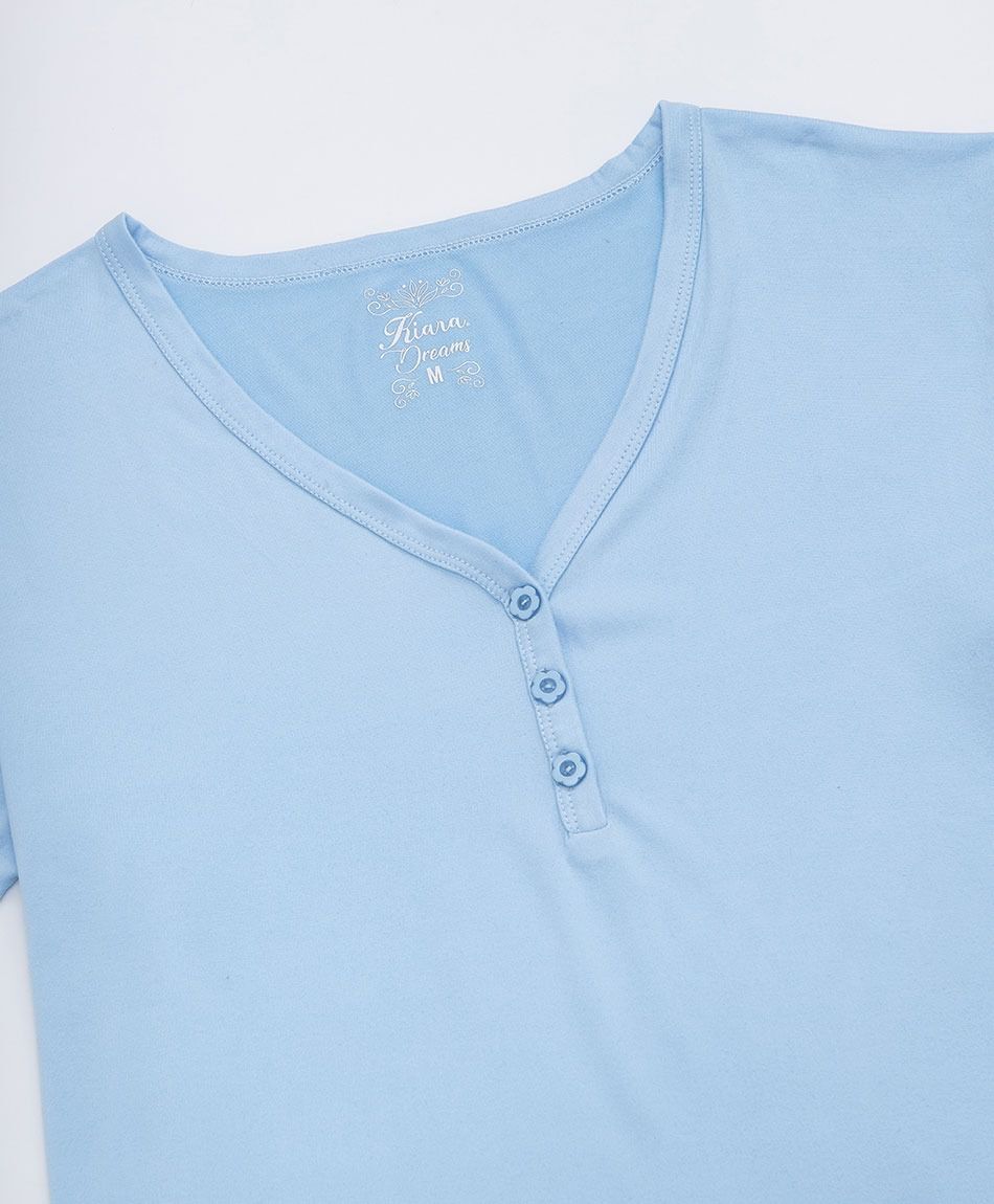 Pijama mujer azul pantal&oacute;n rayas