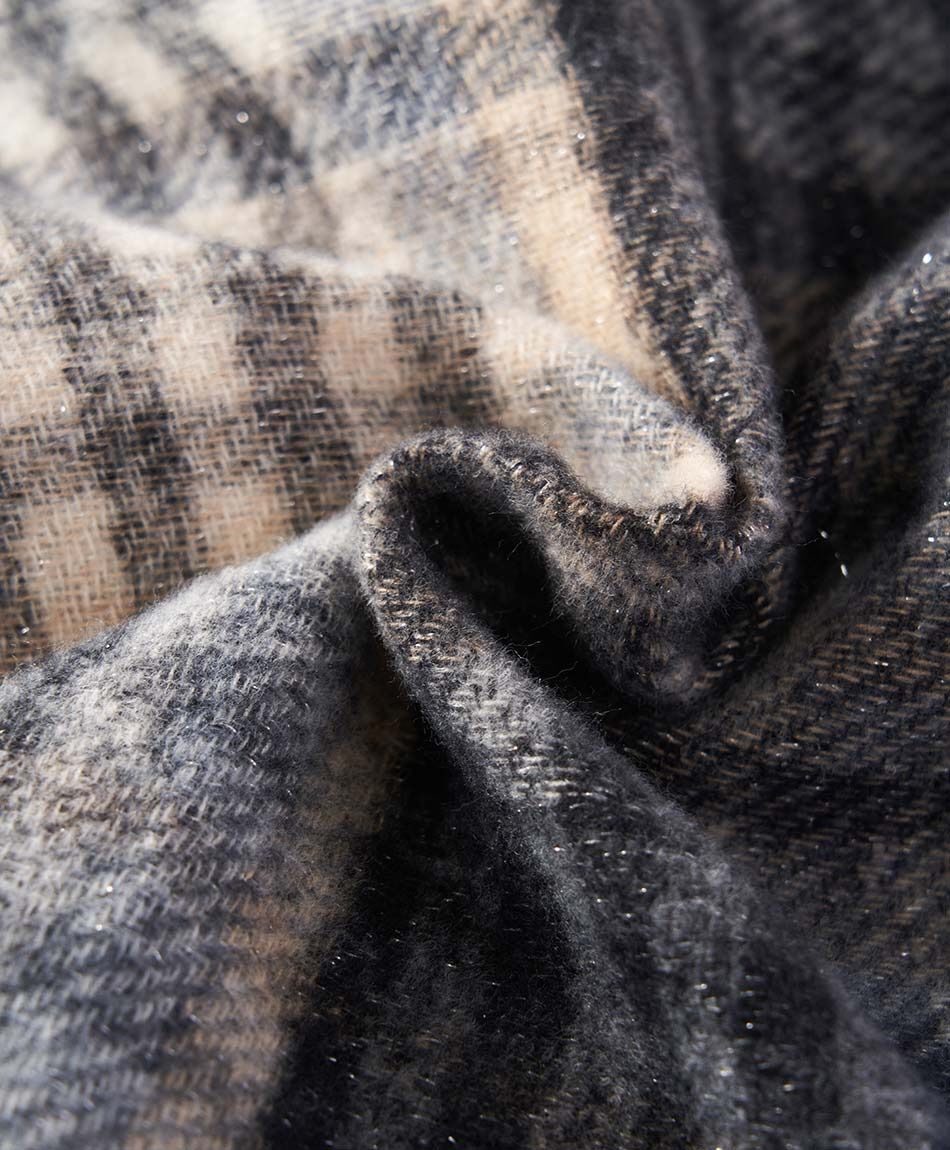 Poncho mujer lurex beige