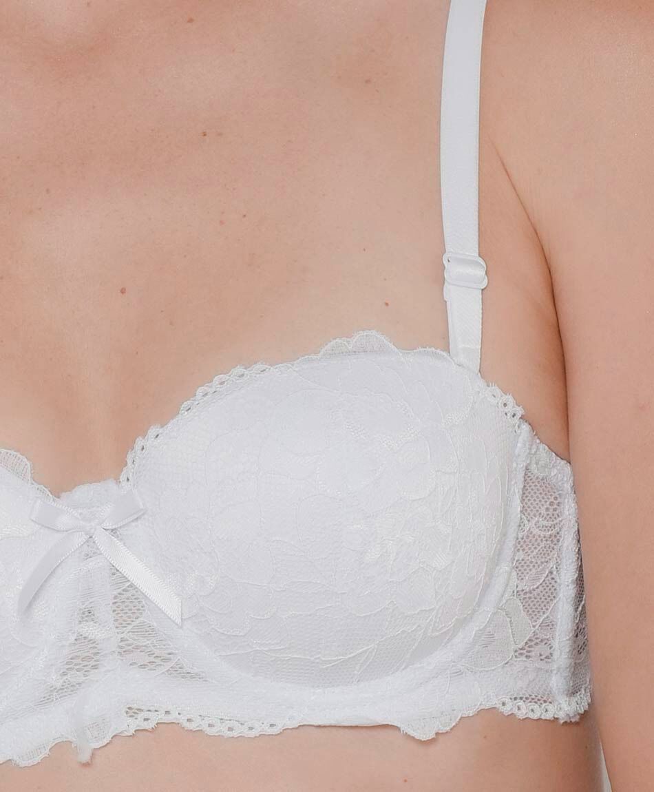 Corpi&ntilde;o mujer encaje floral strapless