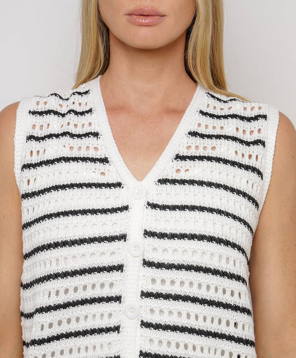 Cardigan mujer calado l&iacute;neas
