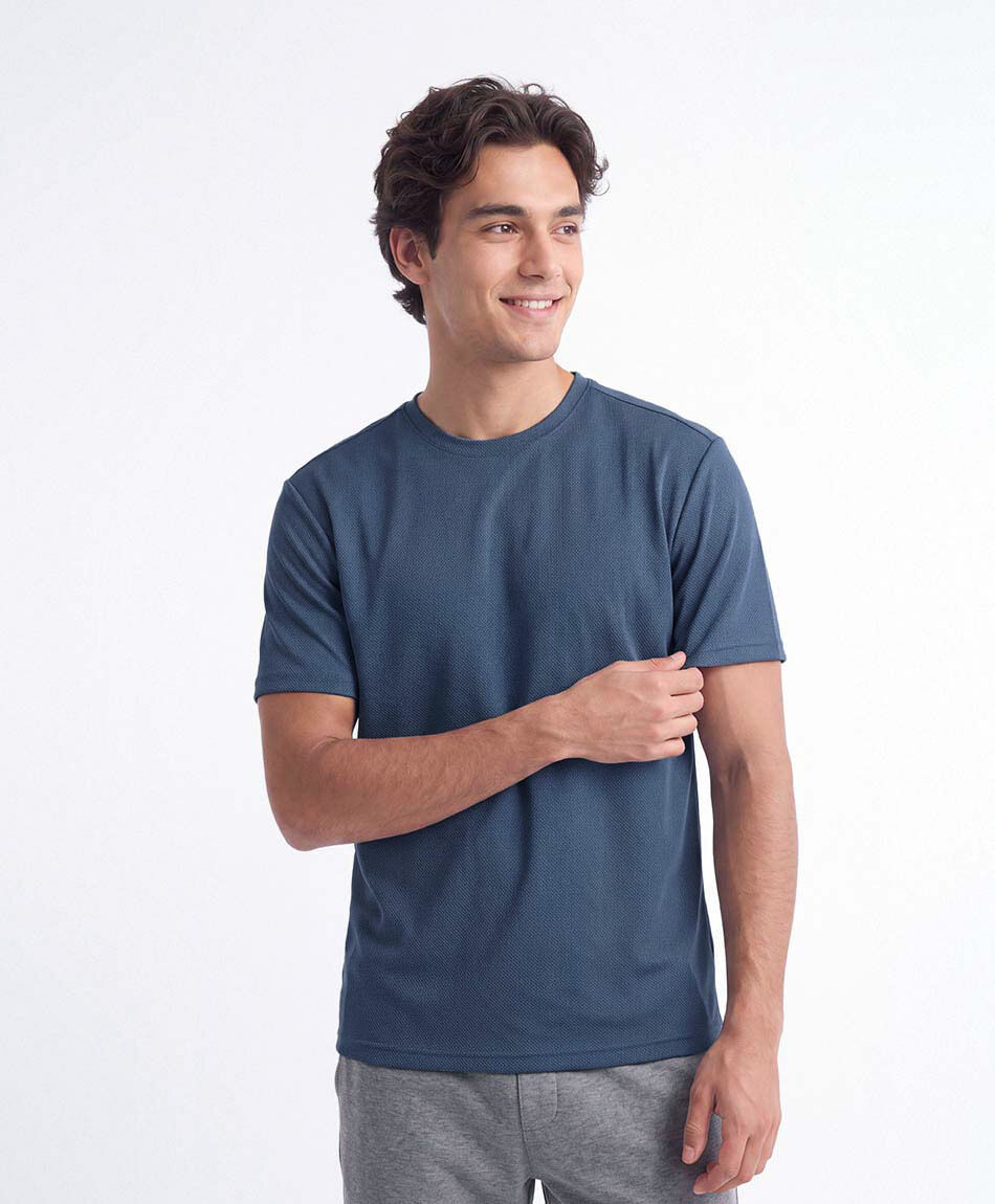 Remera deportiva hombre teturizada azul