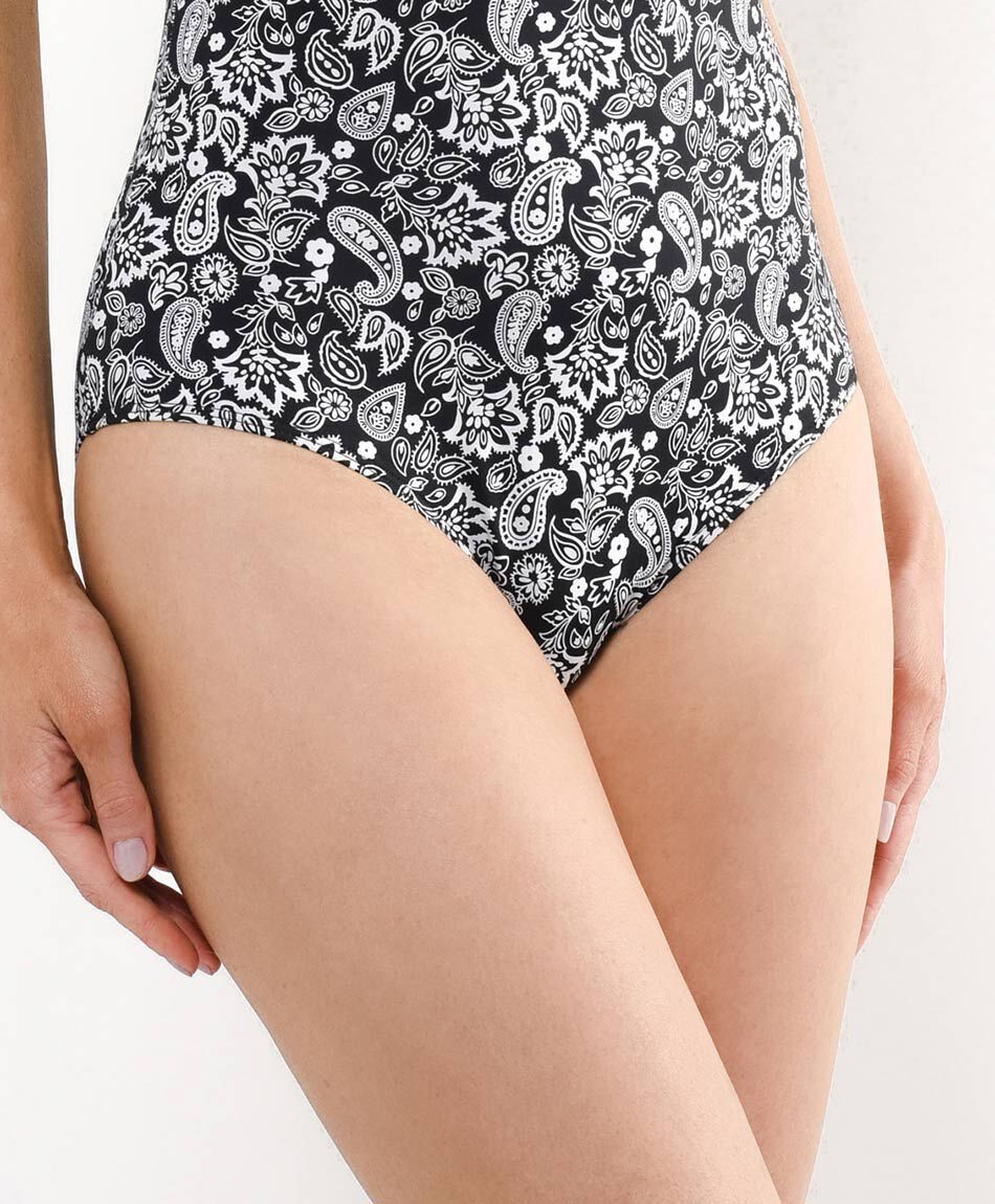 Traje de ba&ntilde;o  mujer paisley  bicolor