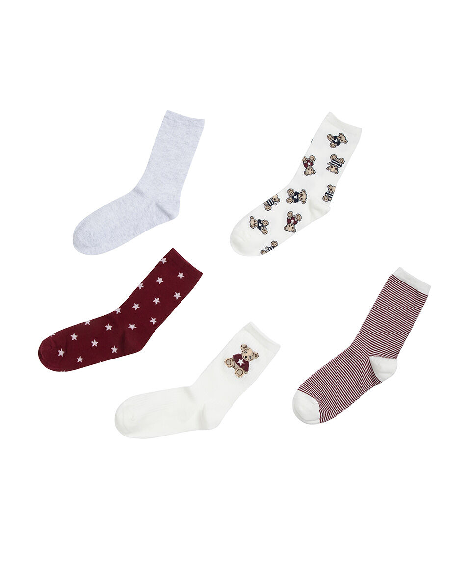 Pack 5 medias mujer ositos