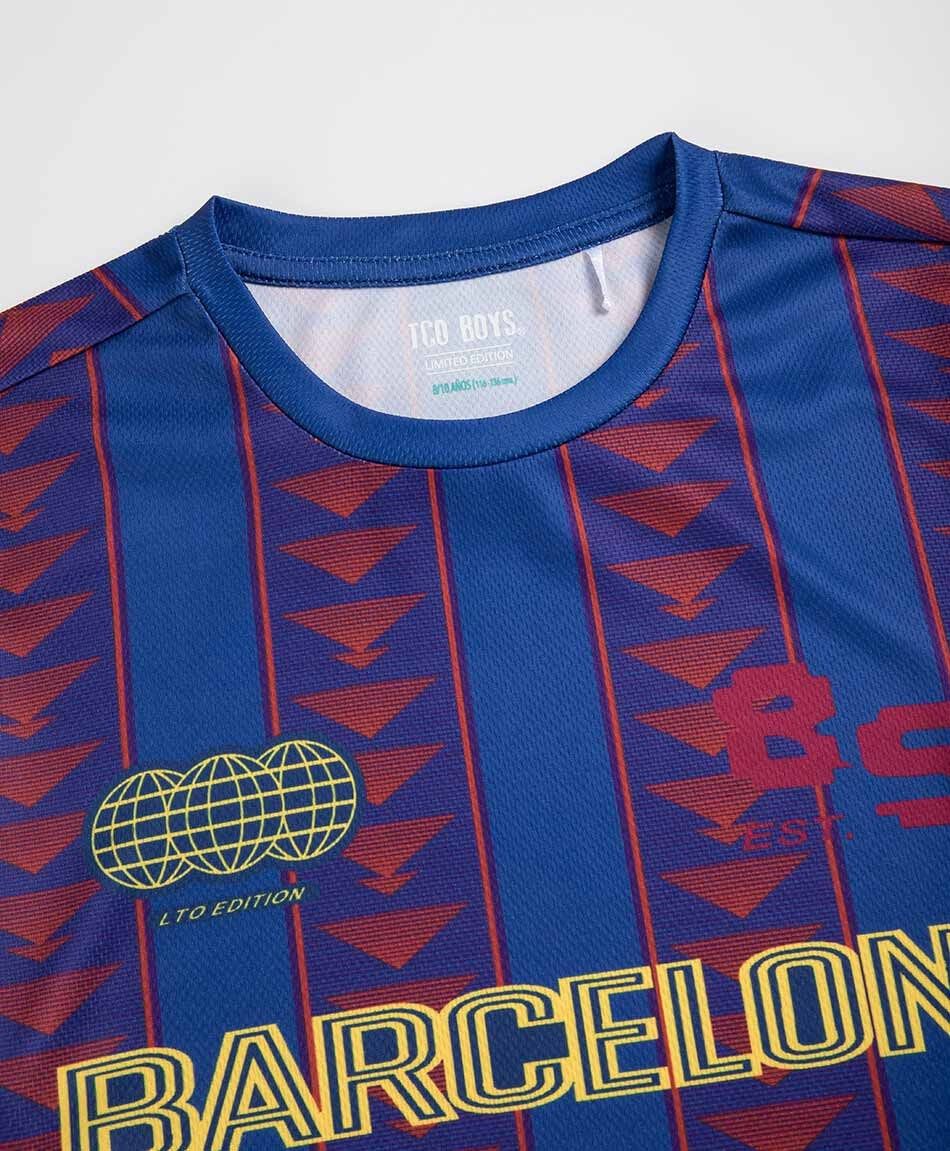 Remera ni&ntilde;o f&uacute;tbol barcelona