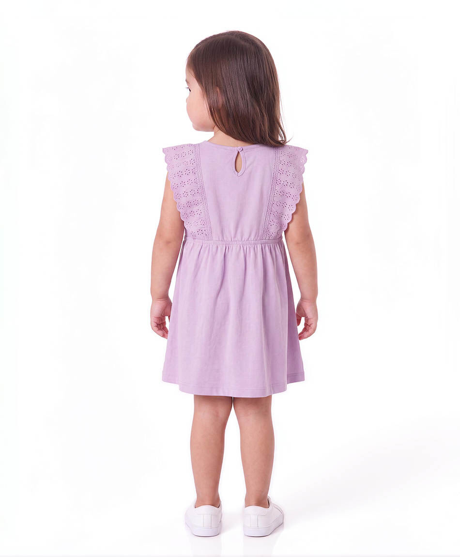Vestido beb&eacute; broderie morado