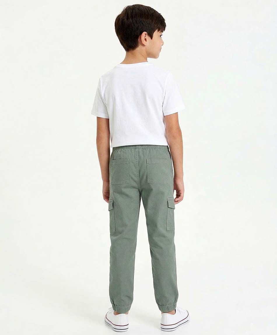 Pantal&oacute;n ni&ntilde;o cargo green