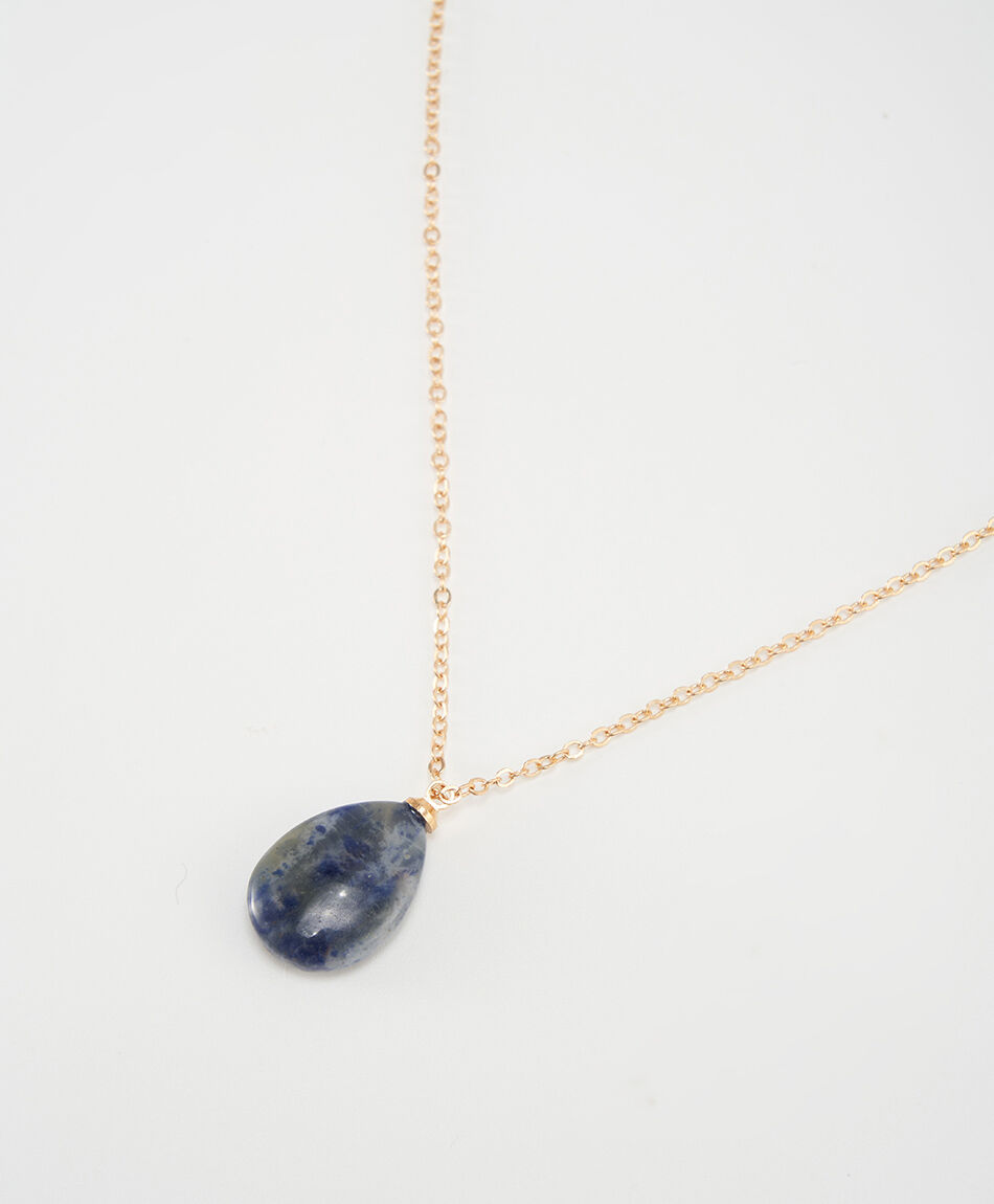 Set collar + aros mujer piedras azules