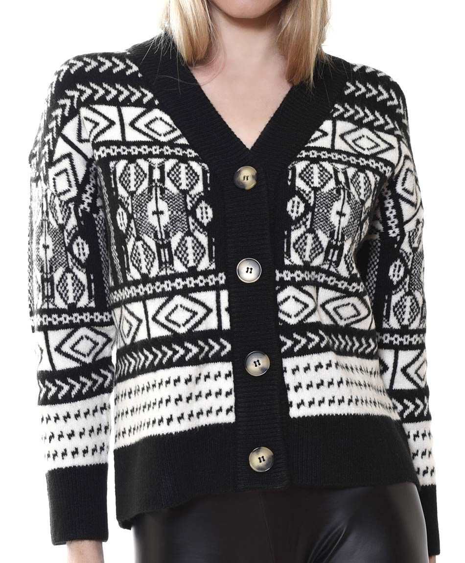 Cardigan jacquard botones