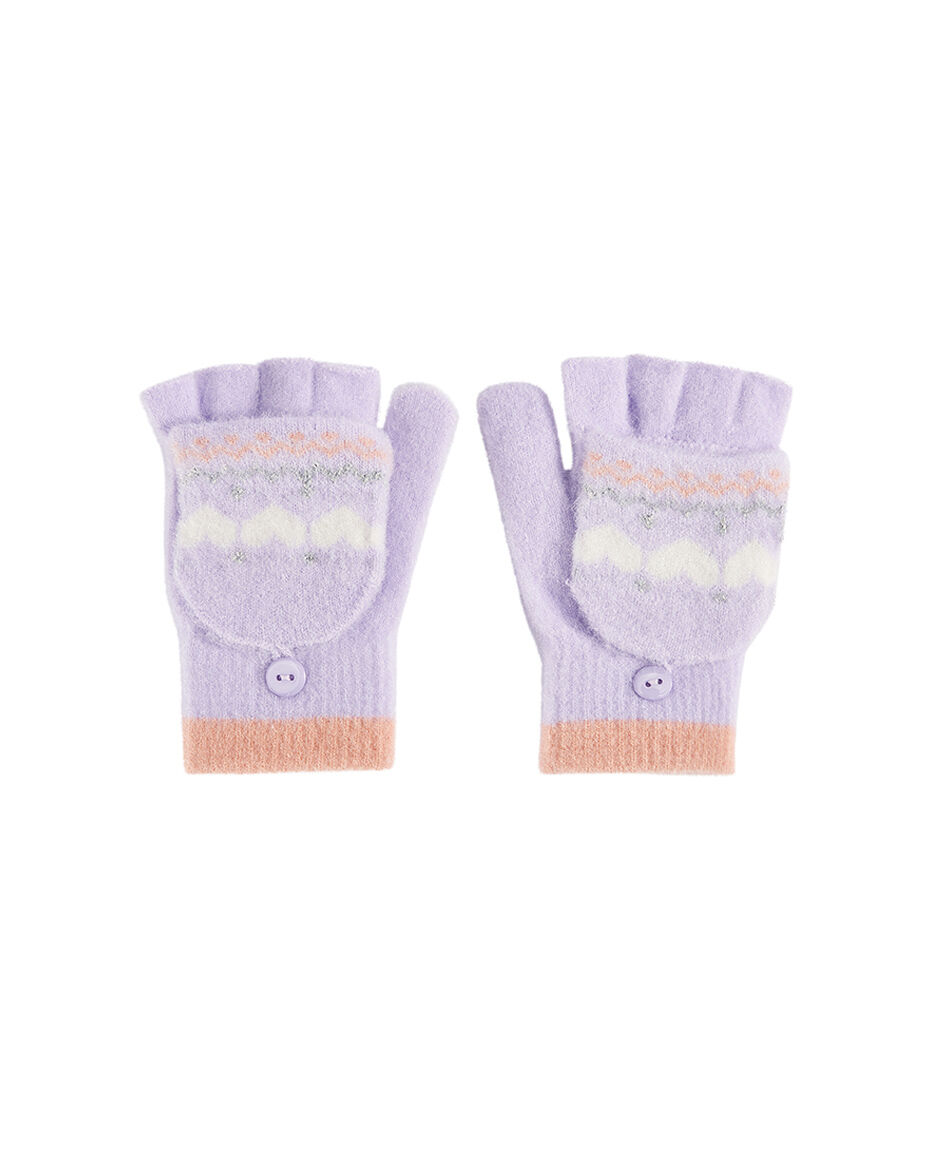 Guantes ni&ntilde;a rayas decorativas