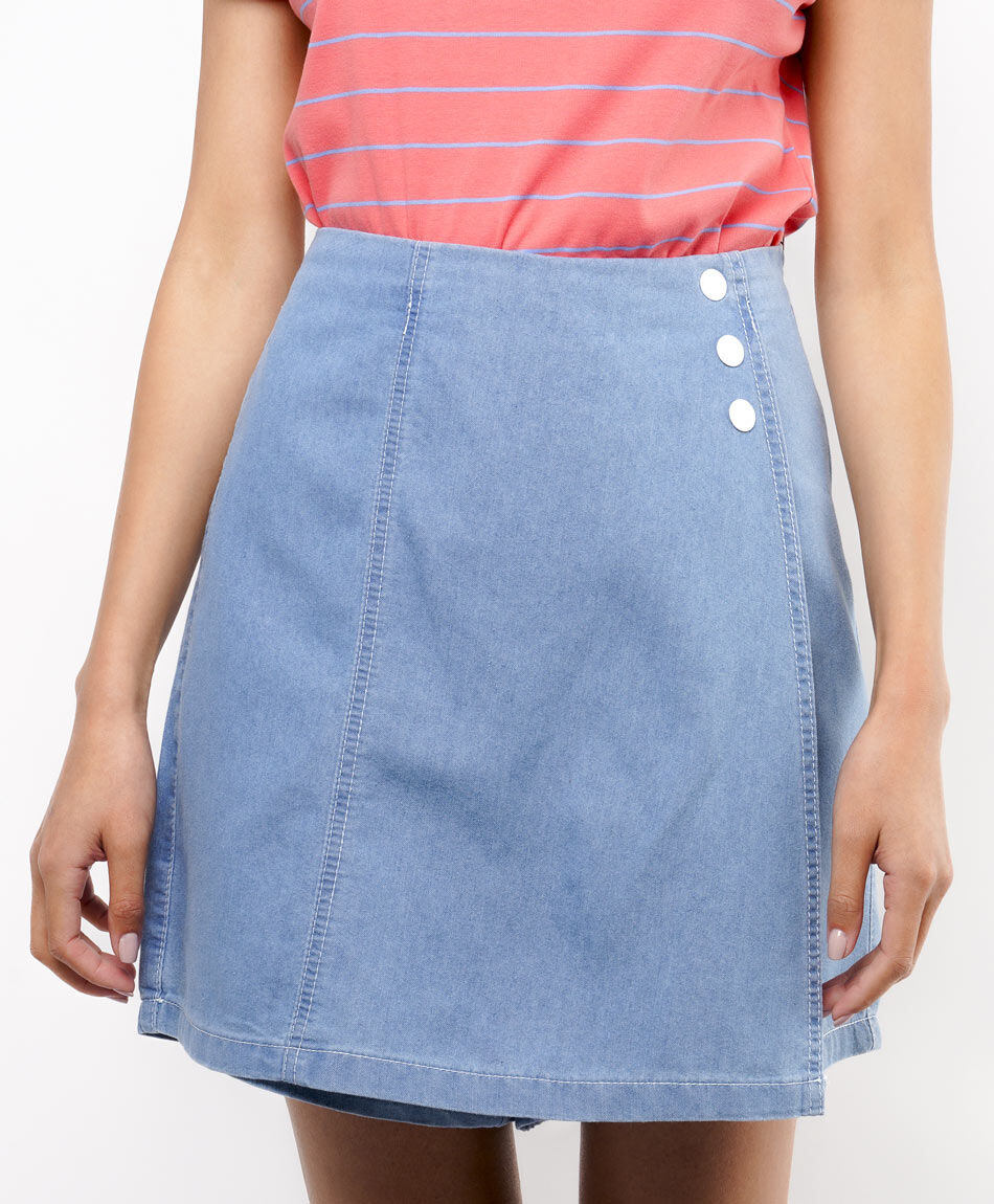 Short mujer pollera tencel botones