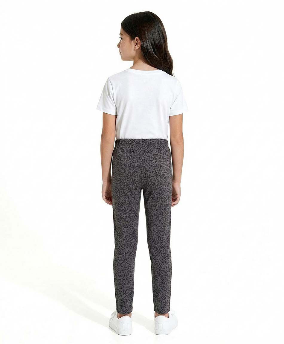 Leggins ni&ntilde;a animal print grey