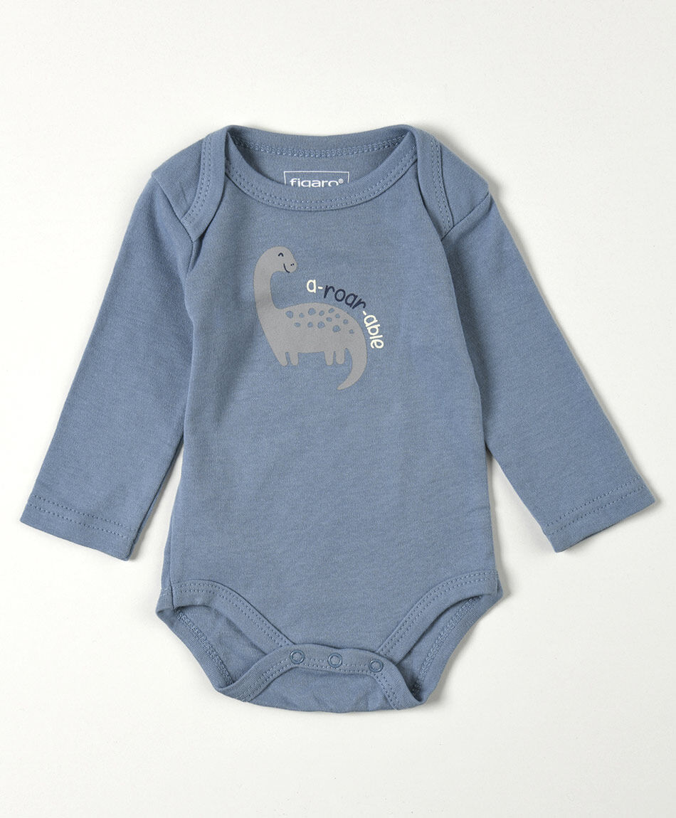 Pack 2 bodies beb&eacute; dinosaurios manga larga