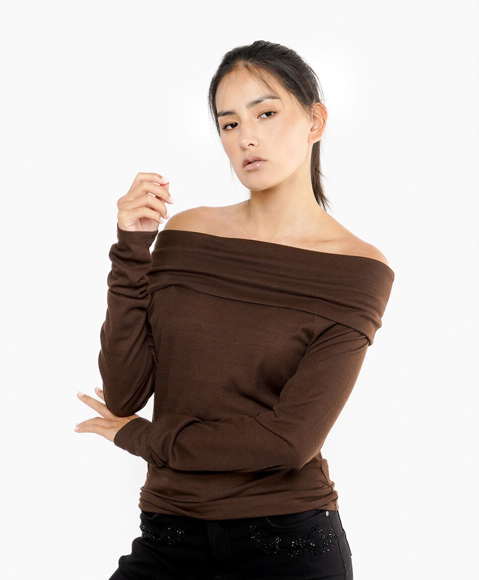 Polera mujer escote bardot