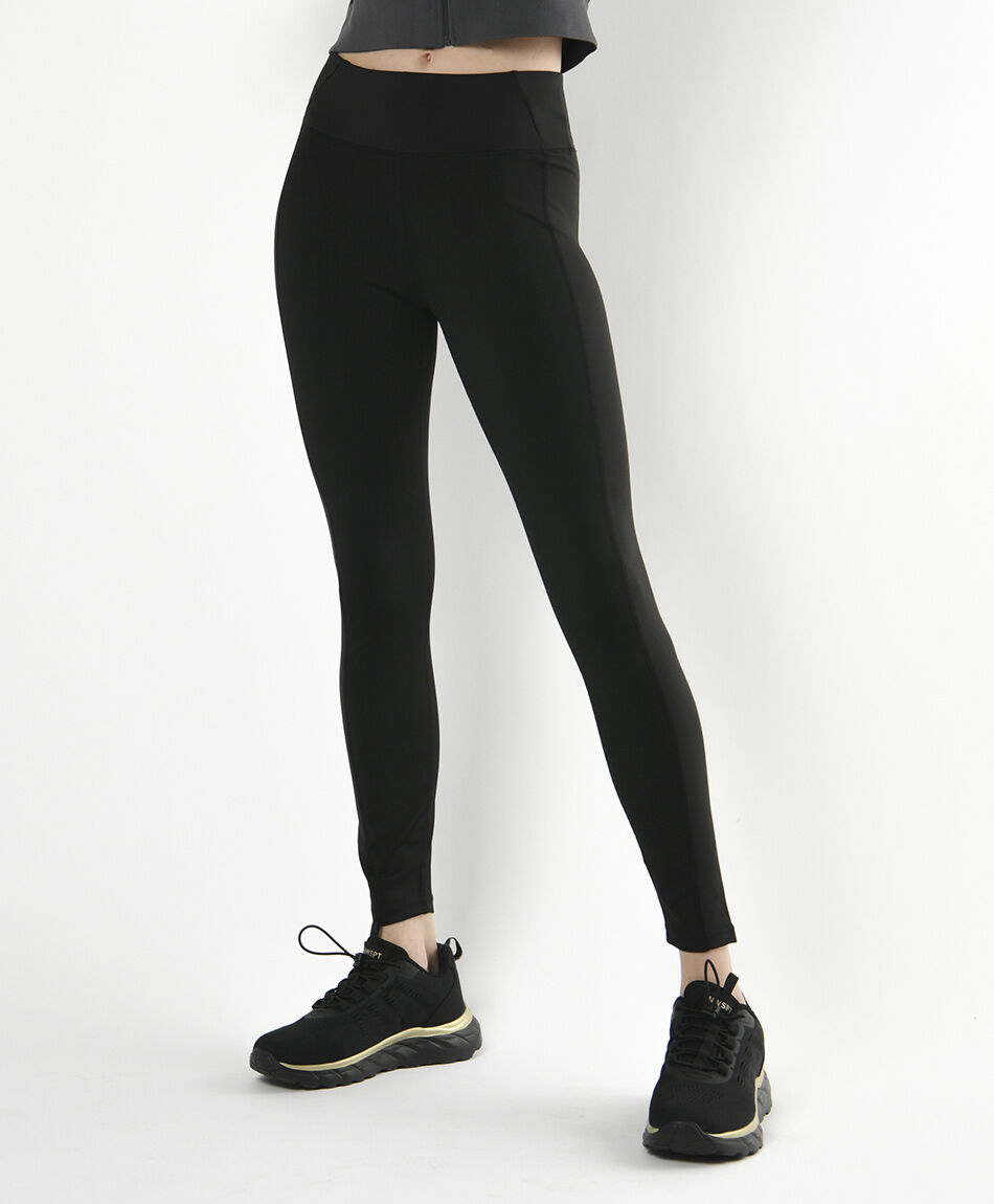 Calza deportiva mujer lisa negra