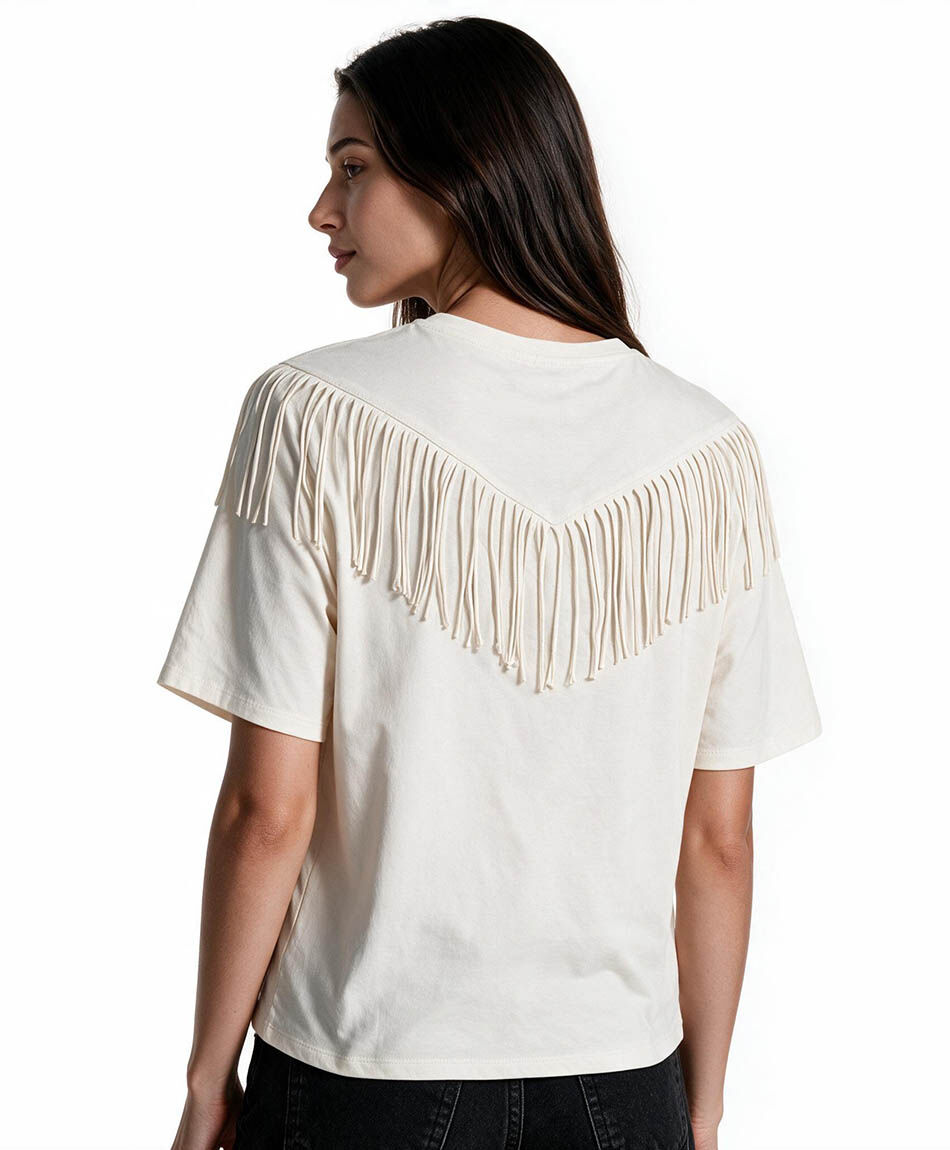 Remera mujer flecos