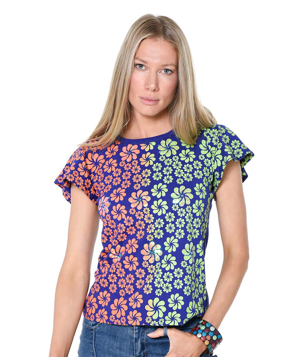 Polera bordado mostacillas