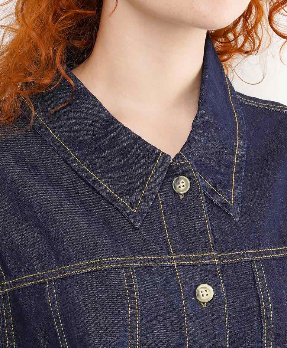 Camisa mujer denim manga corta