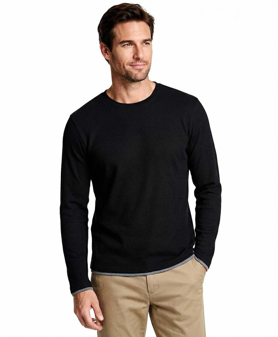Remera hombre estilo waffle negra