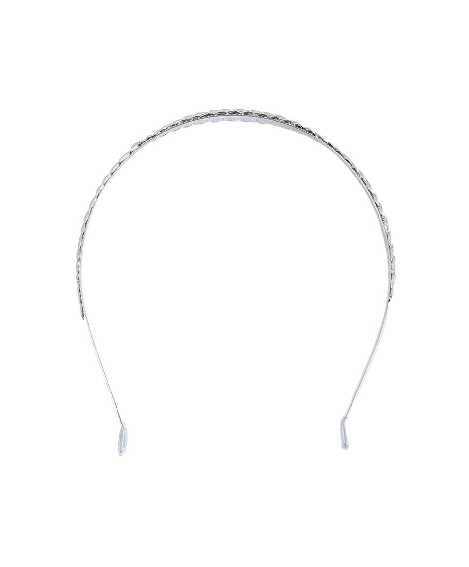 Cintillo mujer hojas plateadas