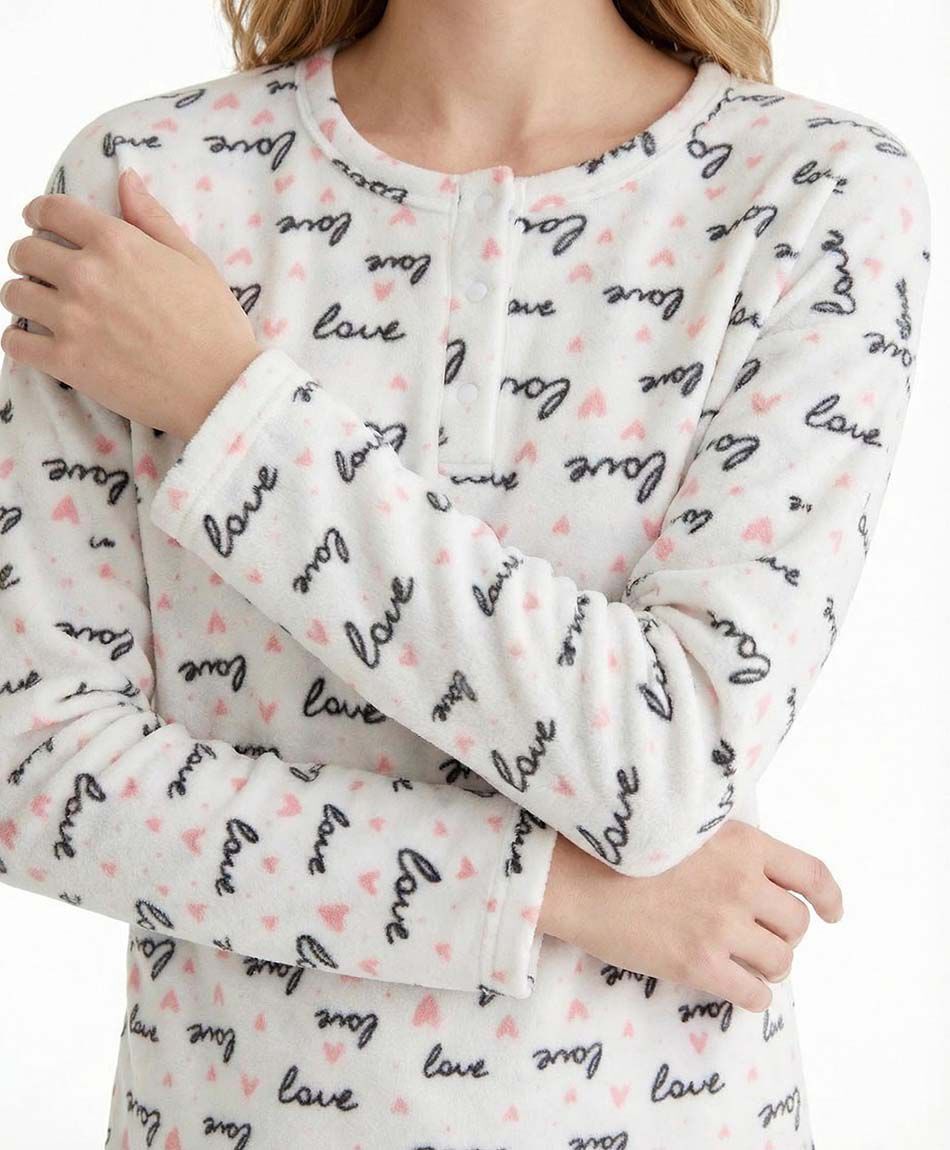 Pijama mujer micropolar letras