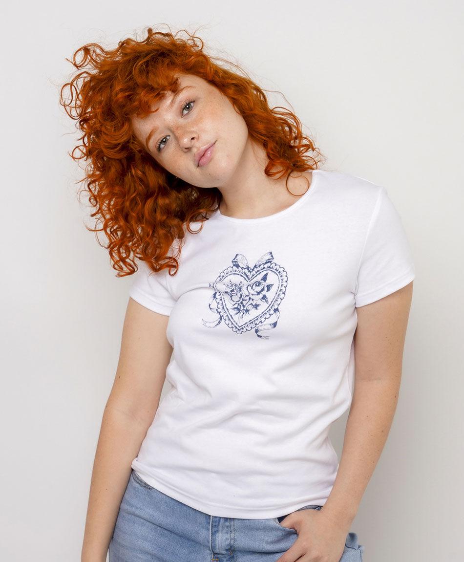 Remera mujer blue heart