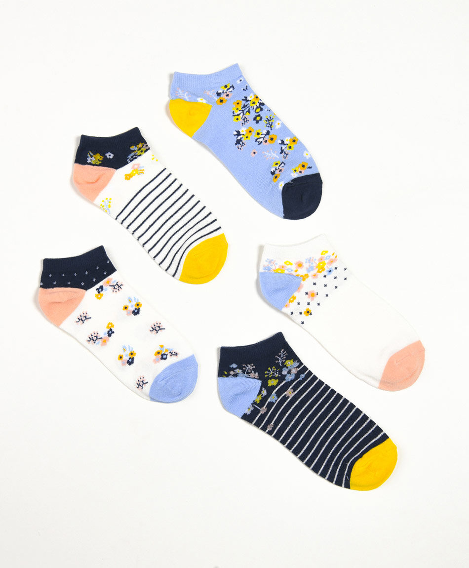 Pack 5 medias mujer flores