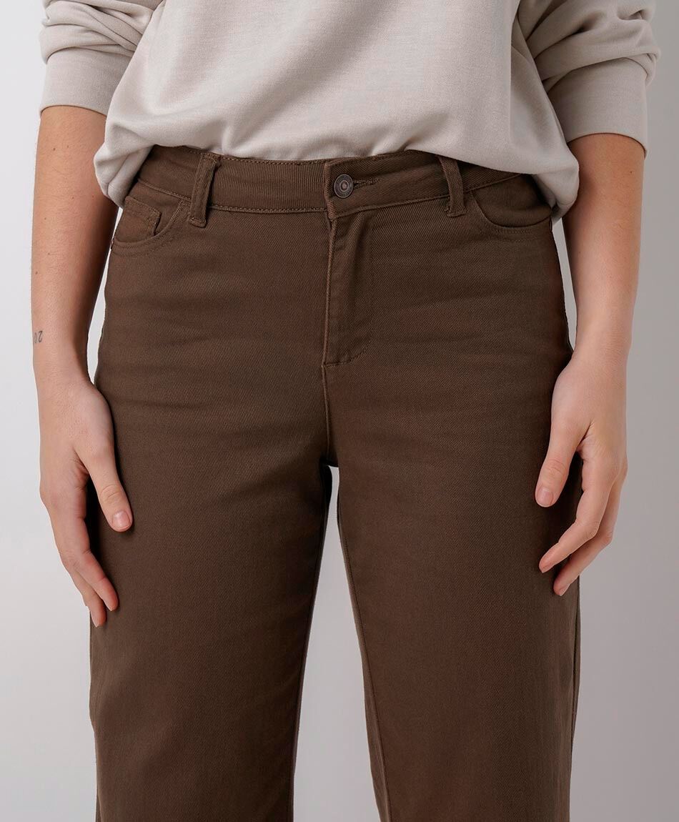 Jeans mujer wide leg chocolate
