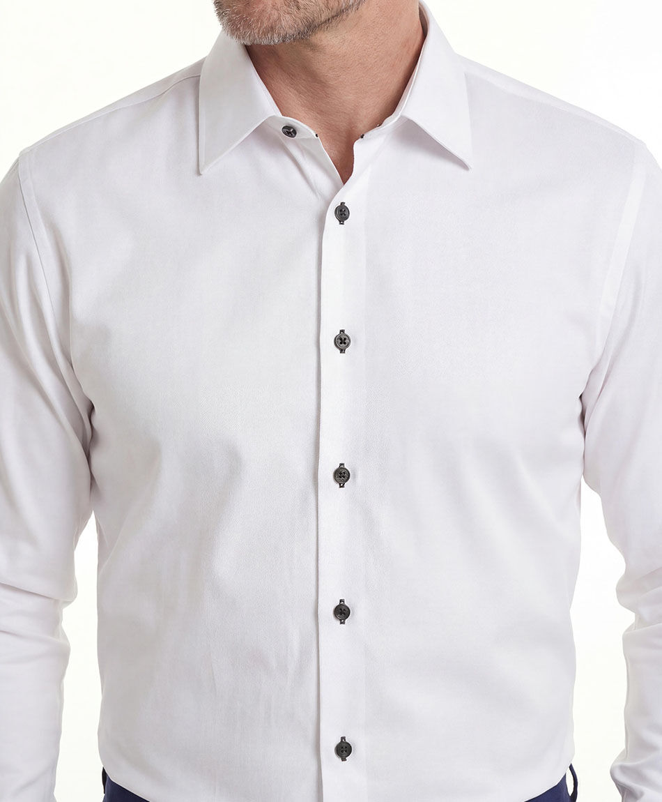 Camisa hombre botones negros