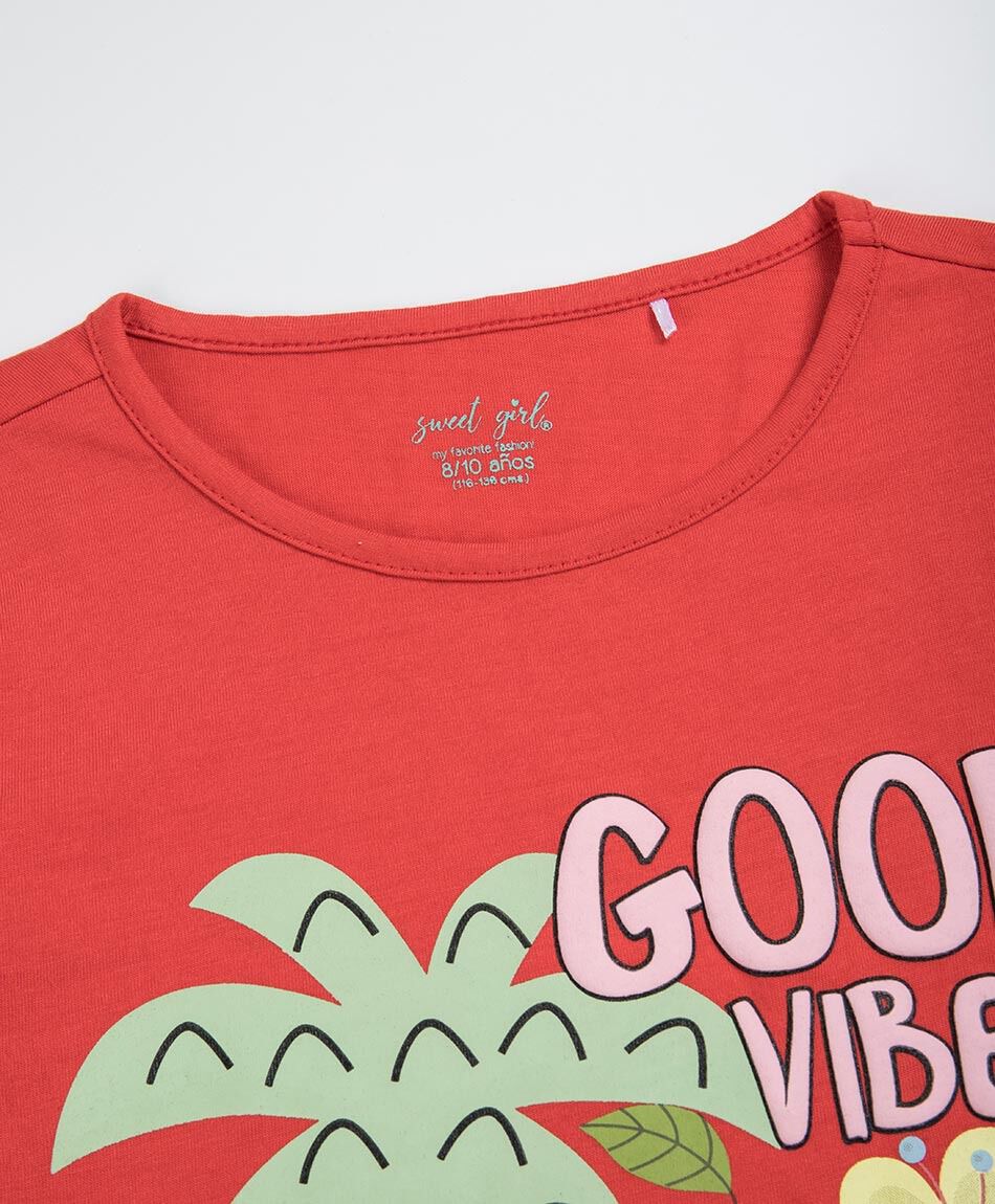 Remera ni&ntilde;a good vibes
