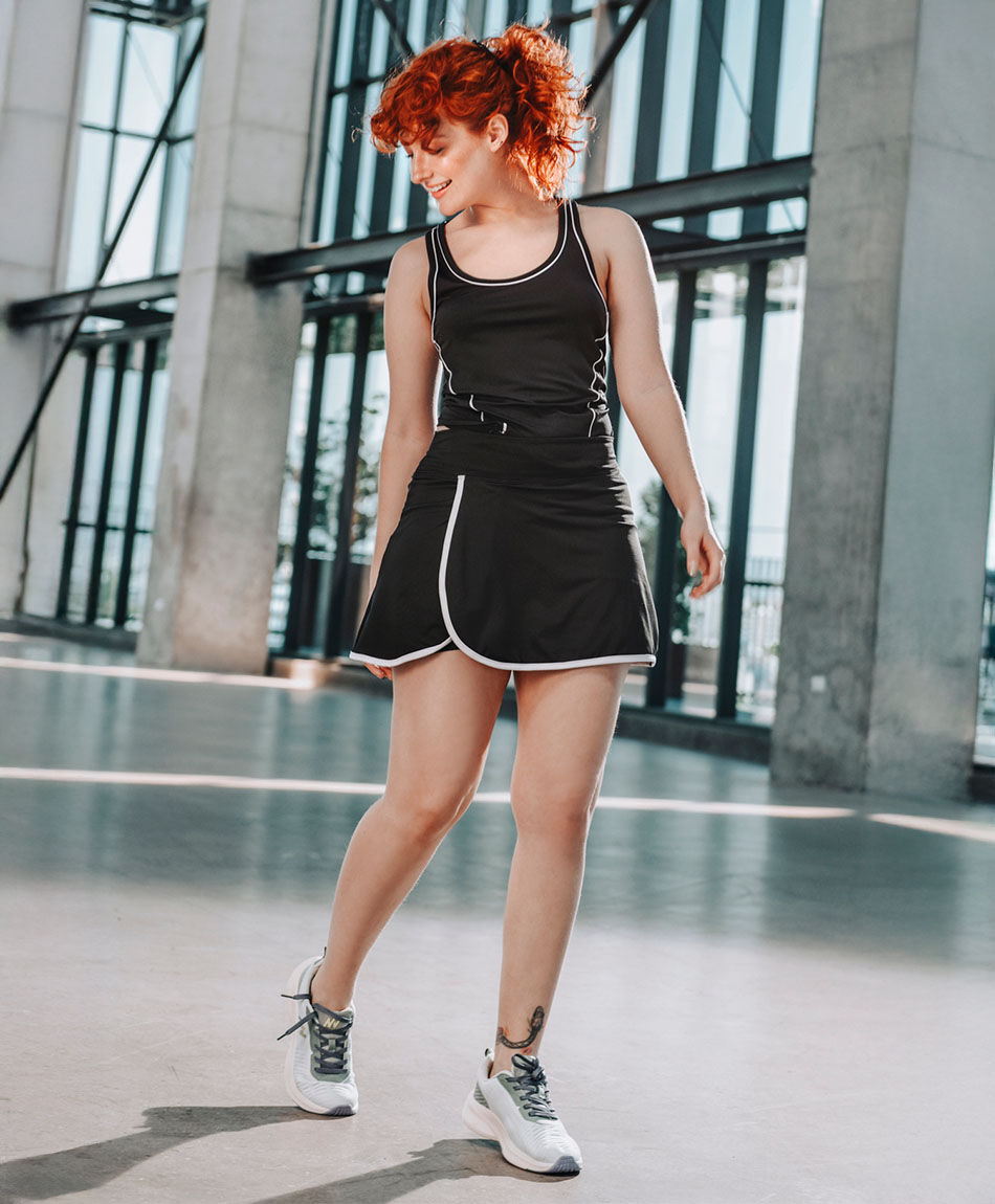 Pollera deportiva mujer short piping