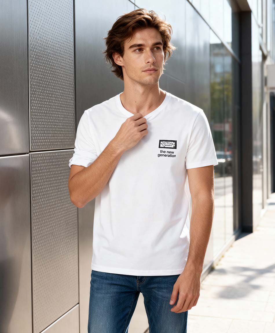 Remera hombre doble estampado new generation