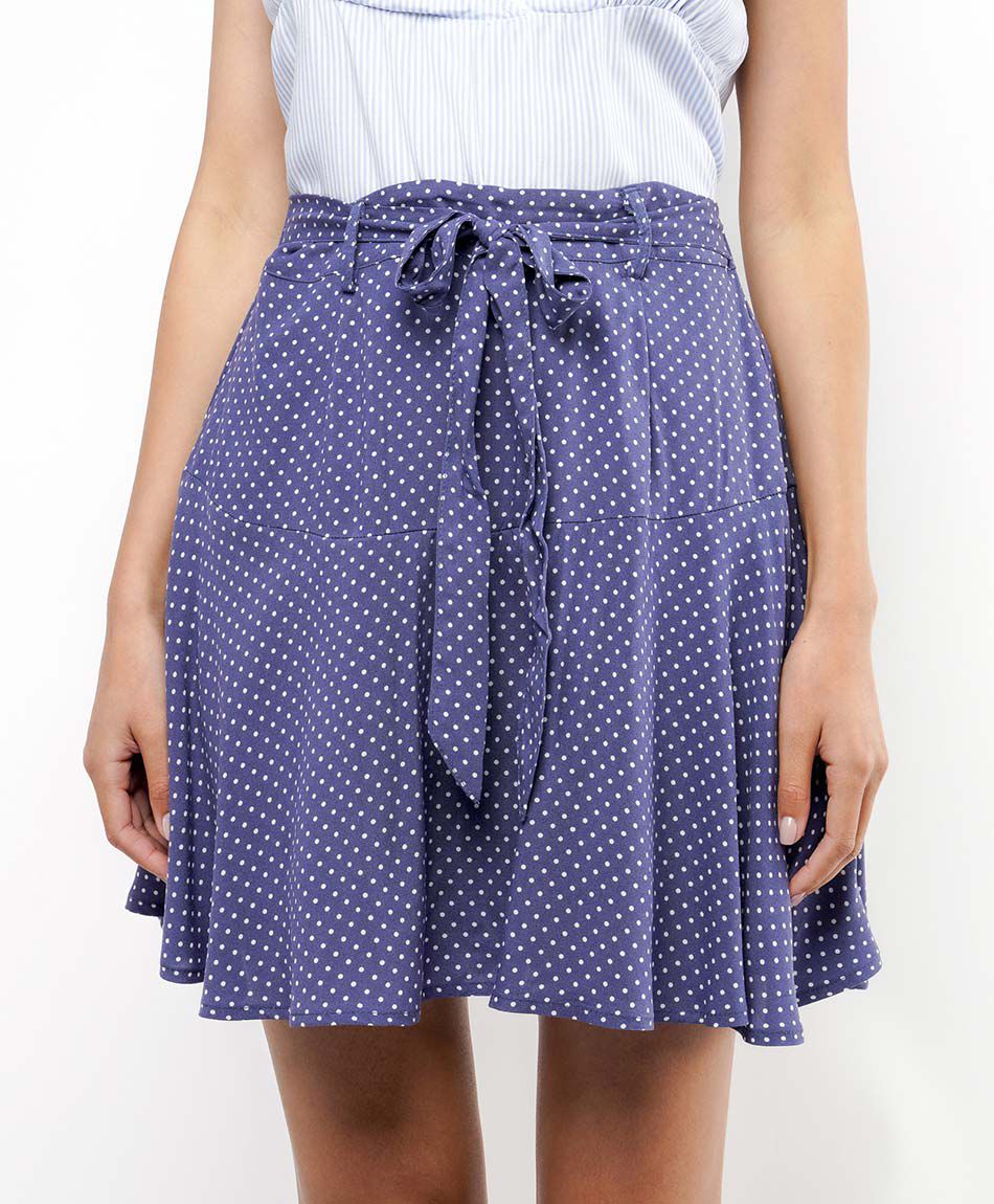 Mini pollera mujer short puntos