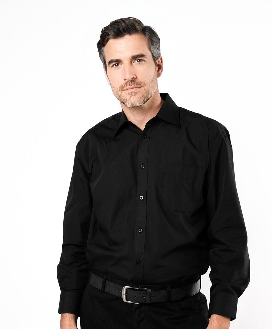 Camisa hombre lisa manga larga