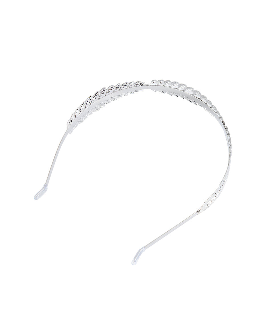 Cintillo mujer hojas plateadas