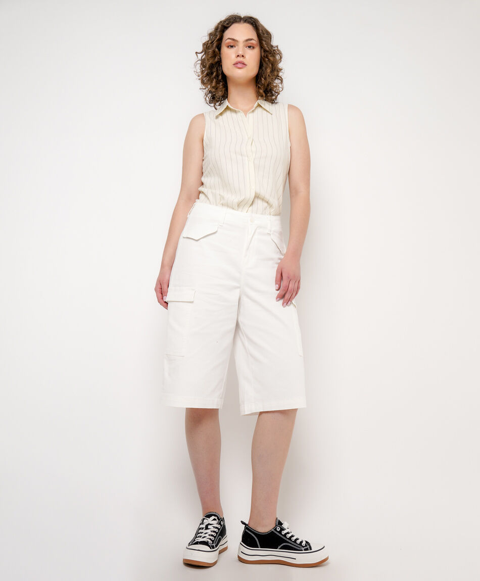 Bermuda mujer blanca cargo